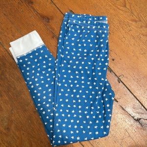 Roberta roller rabbit cotton pajama bottoms size 8 years blue w white stars